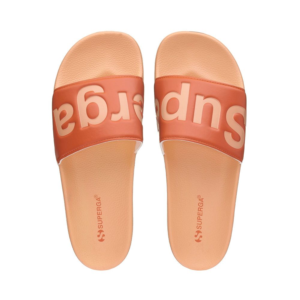 Superga 1908 Slides Polysoft Orange Slides - Women's Shoes USA | US7801201